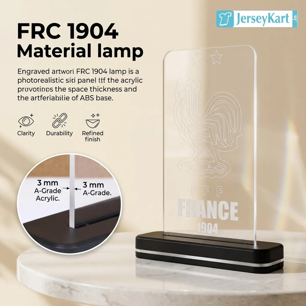 FRC 1904 Football Crest LED Acrylic Table Lamp