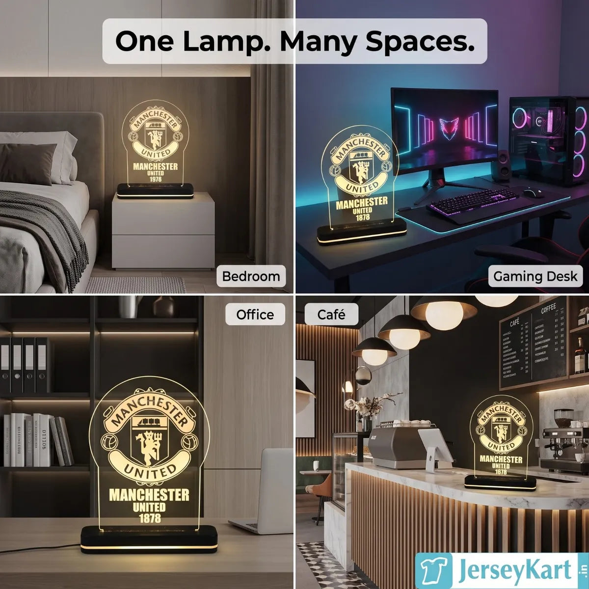MNU 1878 Football Crest LED Acrylic Table Lamp