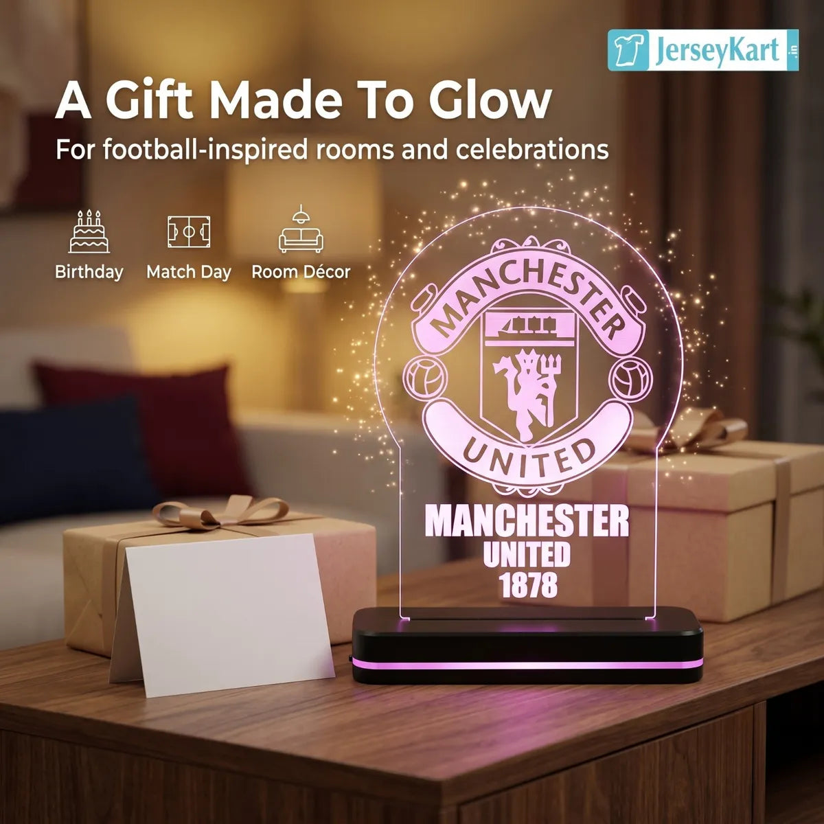 MNU 1878 Football Crest LED Acrylic Table Lamp