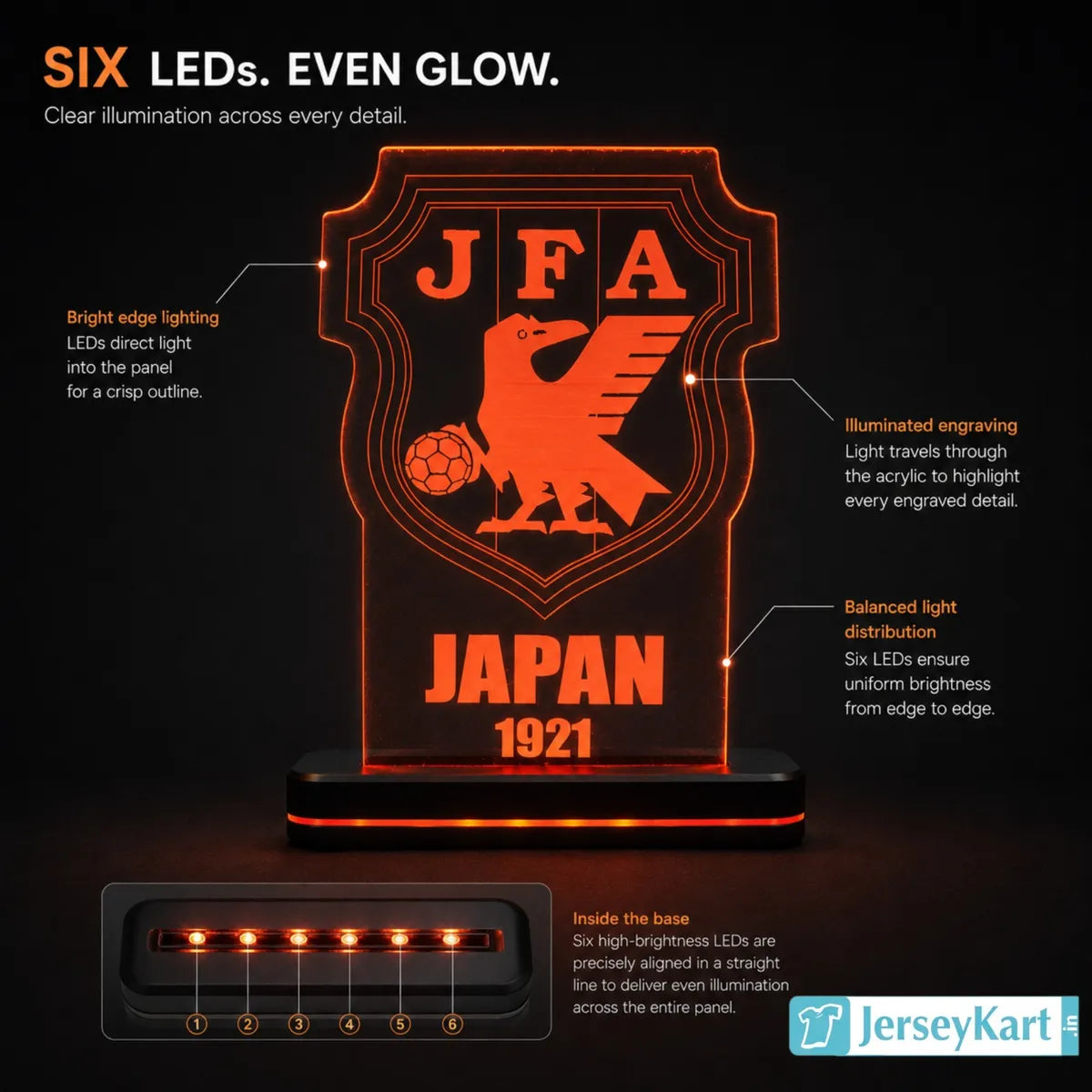 JPN 1921 Football Crest LED Acrylic Table Lamp