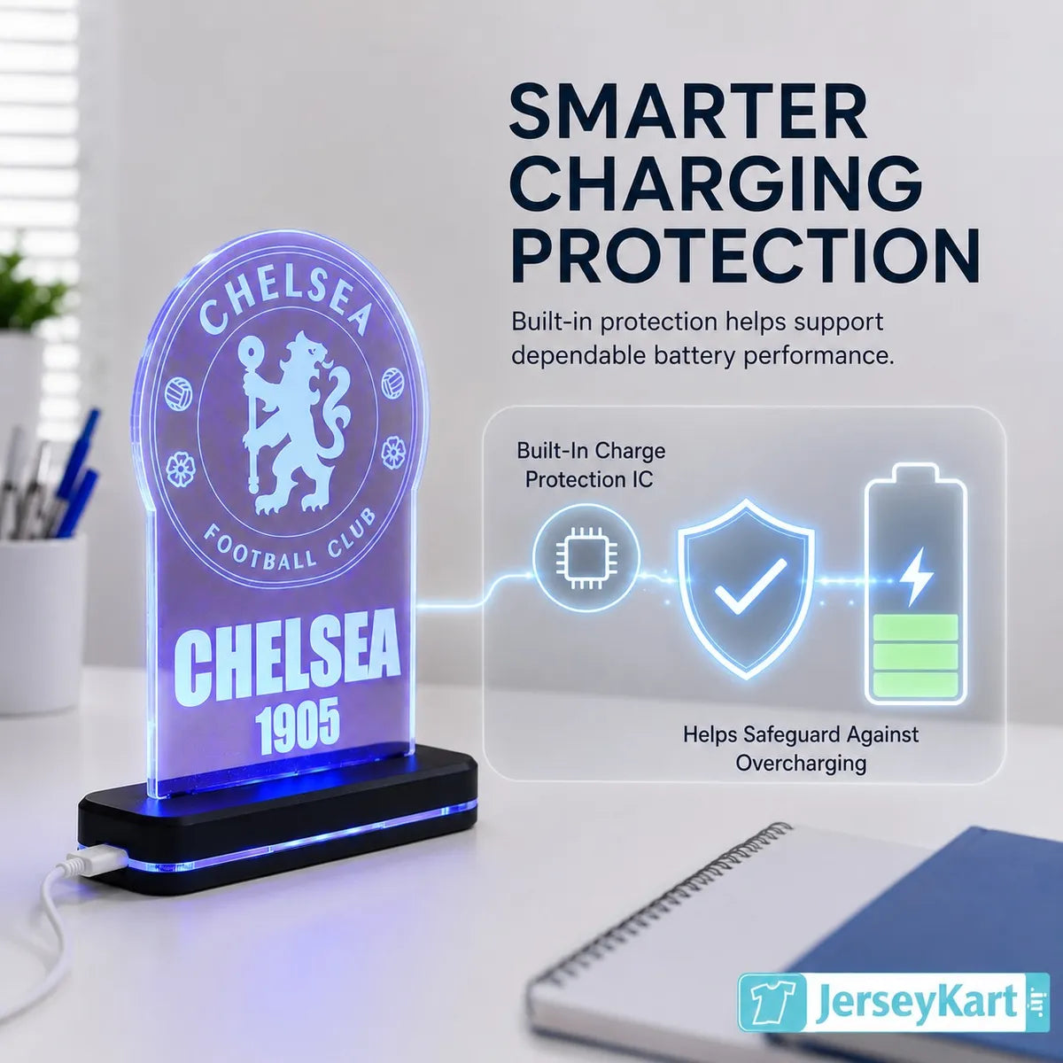 Chels Football Crest LED Acrylic Table Lamp