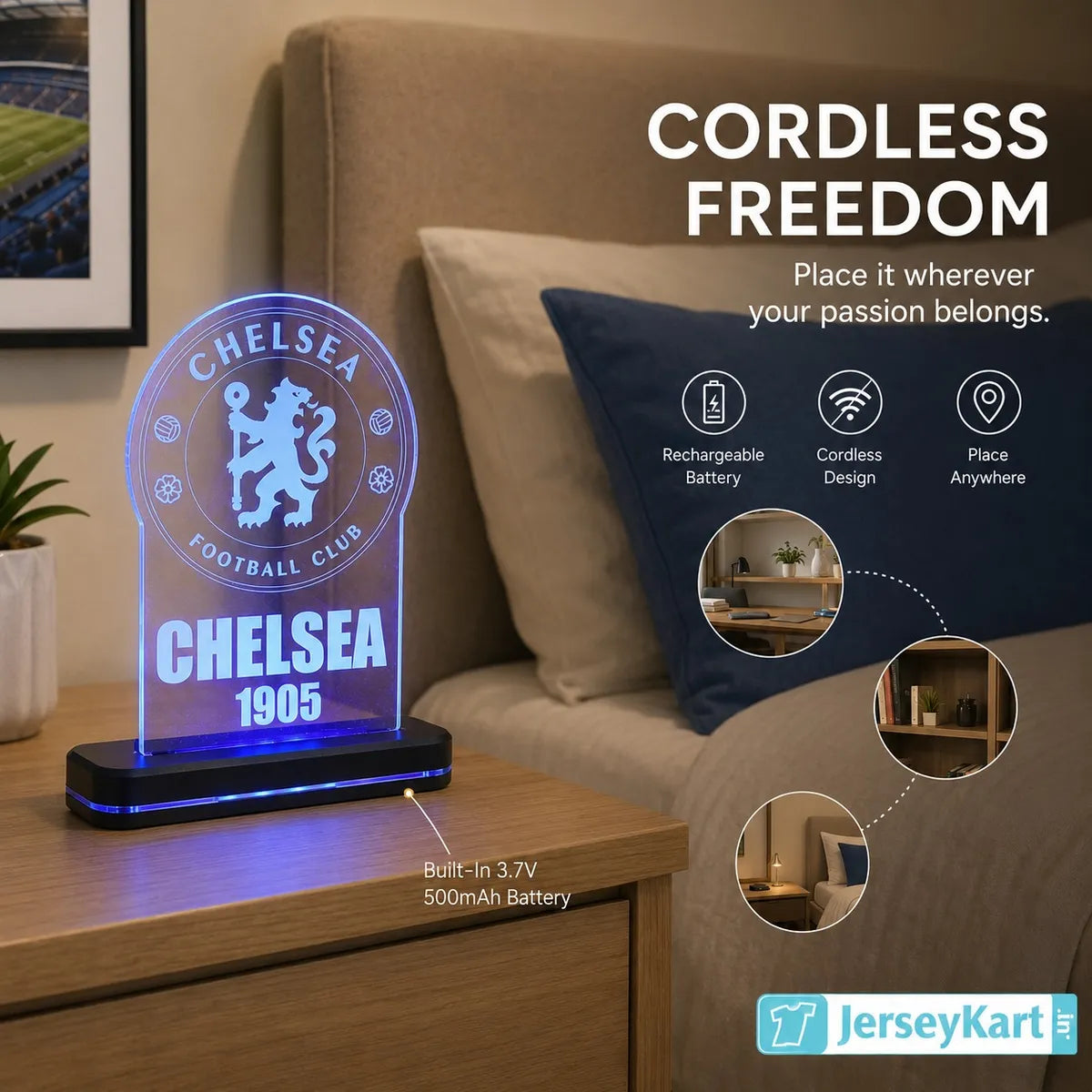 Chels Football Crest LED Acrylic Table Lamp