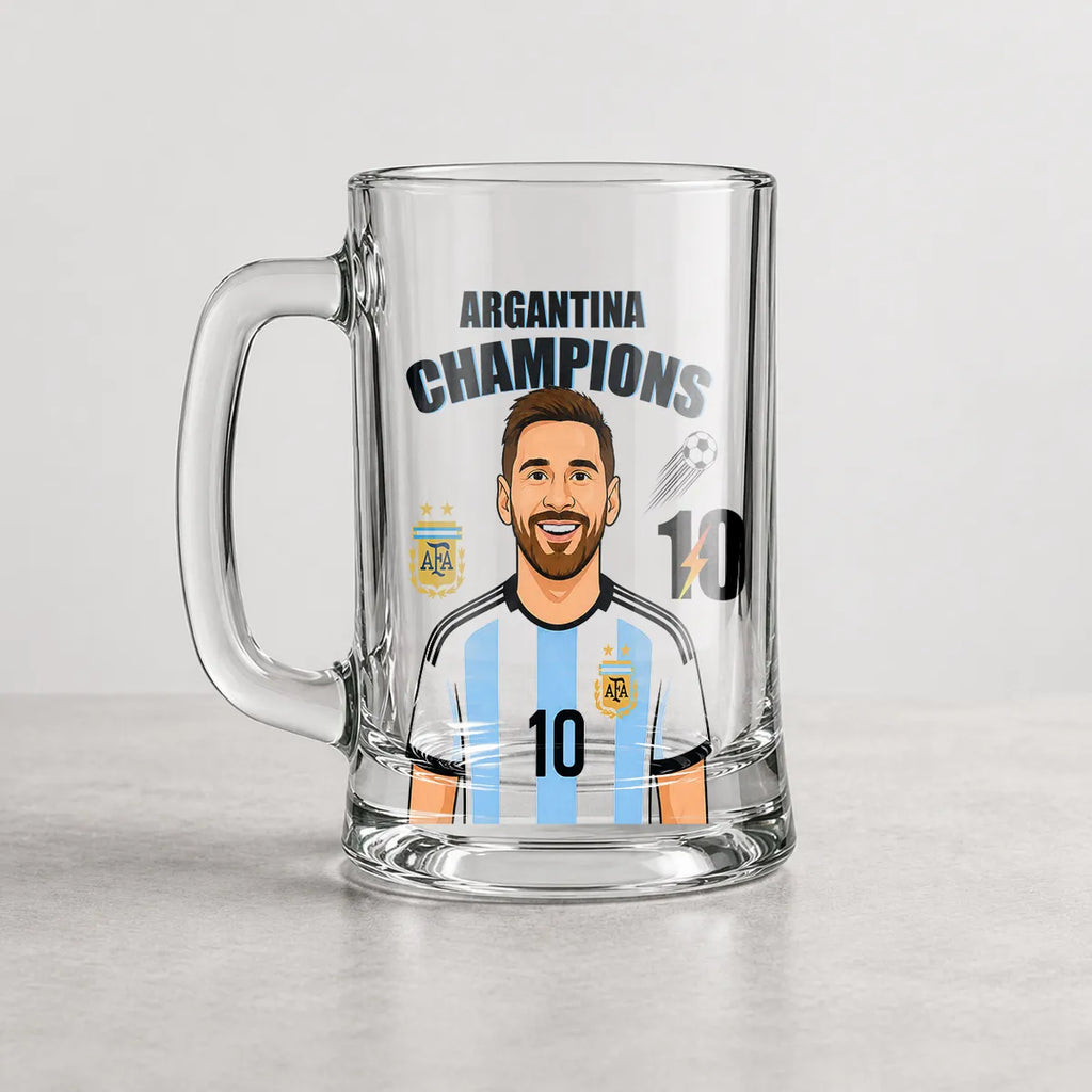 ARG Messi Edition Glass Mug | Sports Gift for Soccer Lovers