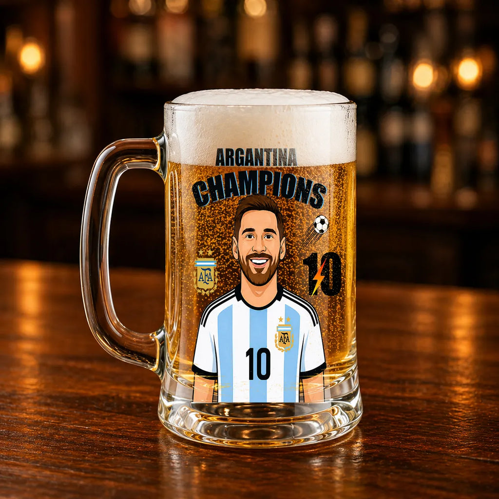 ARG Messi Edition Glass Mug | Sports Gift for Soccer Lovers
