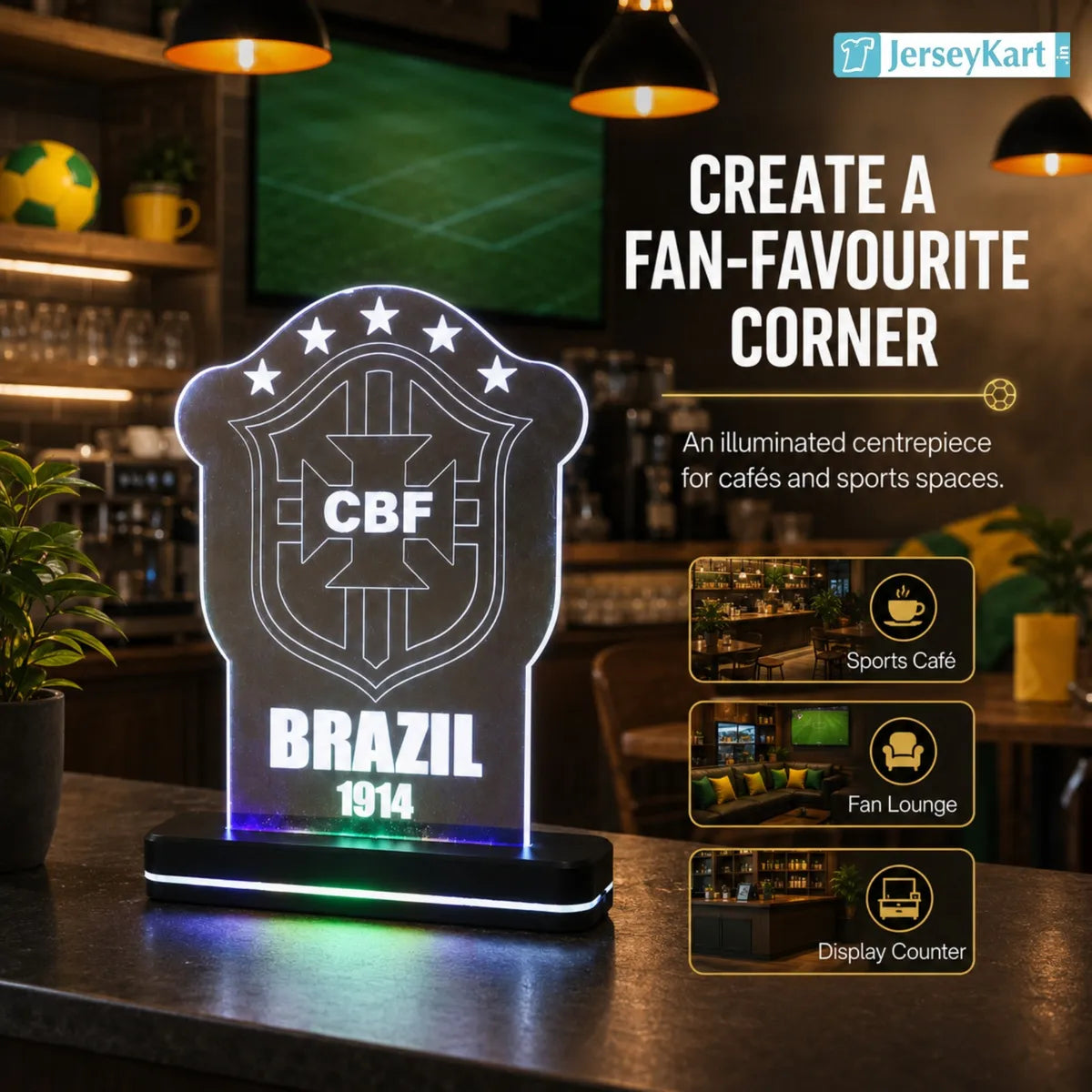 BRZ 1914 Football Crest LED Acrylic Table Lamp