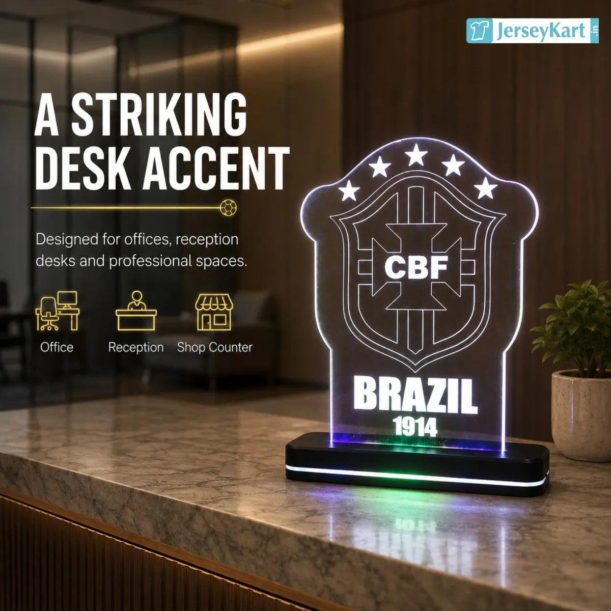 BRZ 1914 Football Crest LED Acrylic Table Lamp