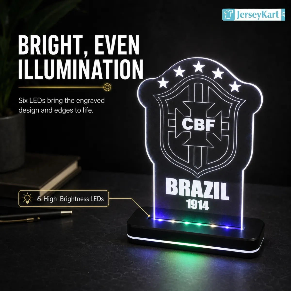 BRZ 1914 Football Crest LED Acrylic Table Lamp