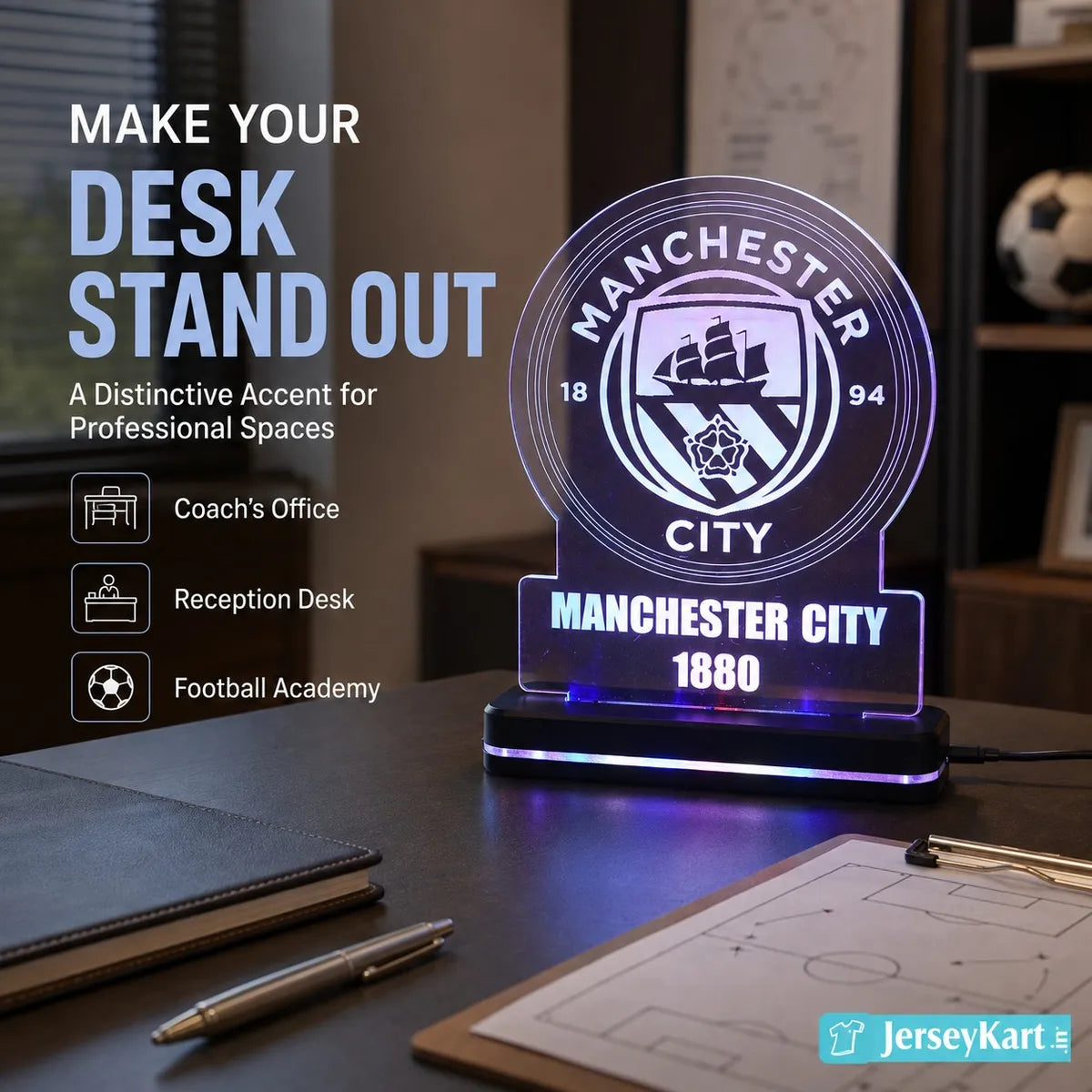 MNC 1880 Football Crest LED Acrylic Table Lamp