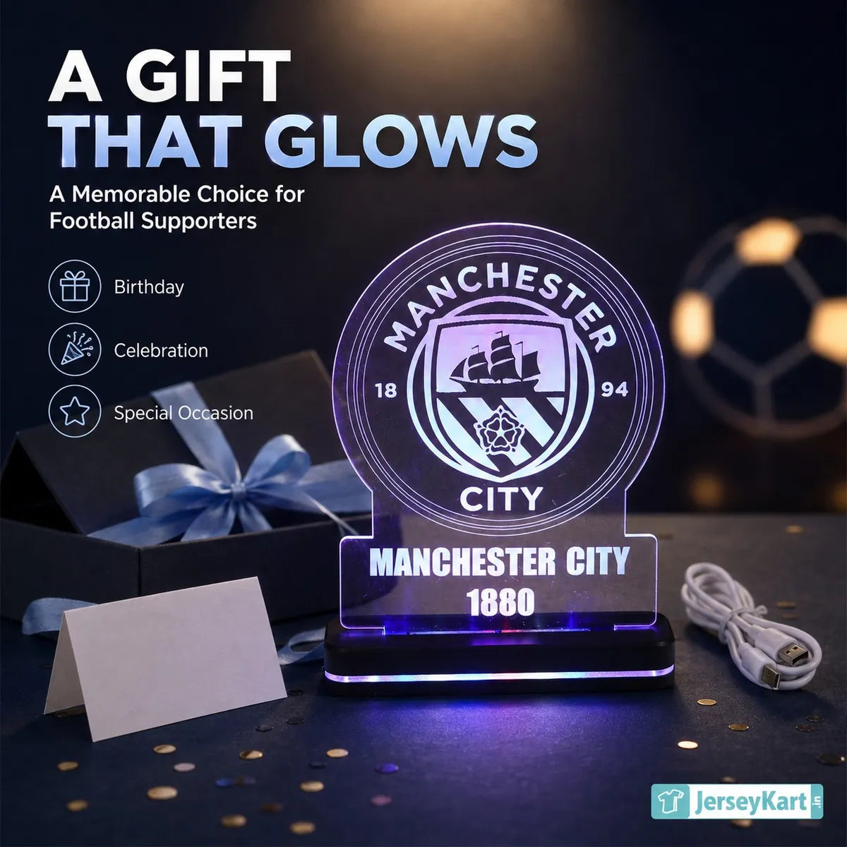 MNC 1880 Football Crest LED Acrylic Table Lamp