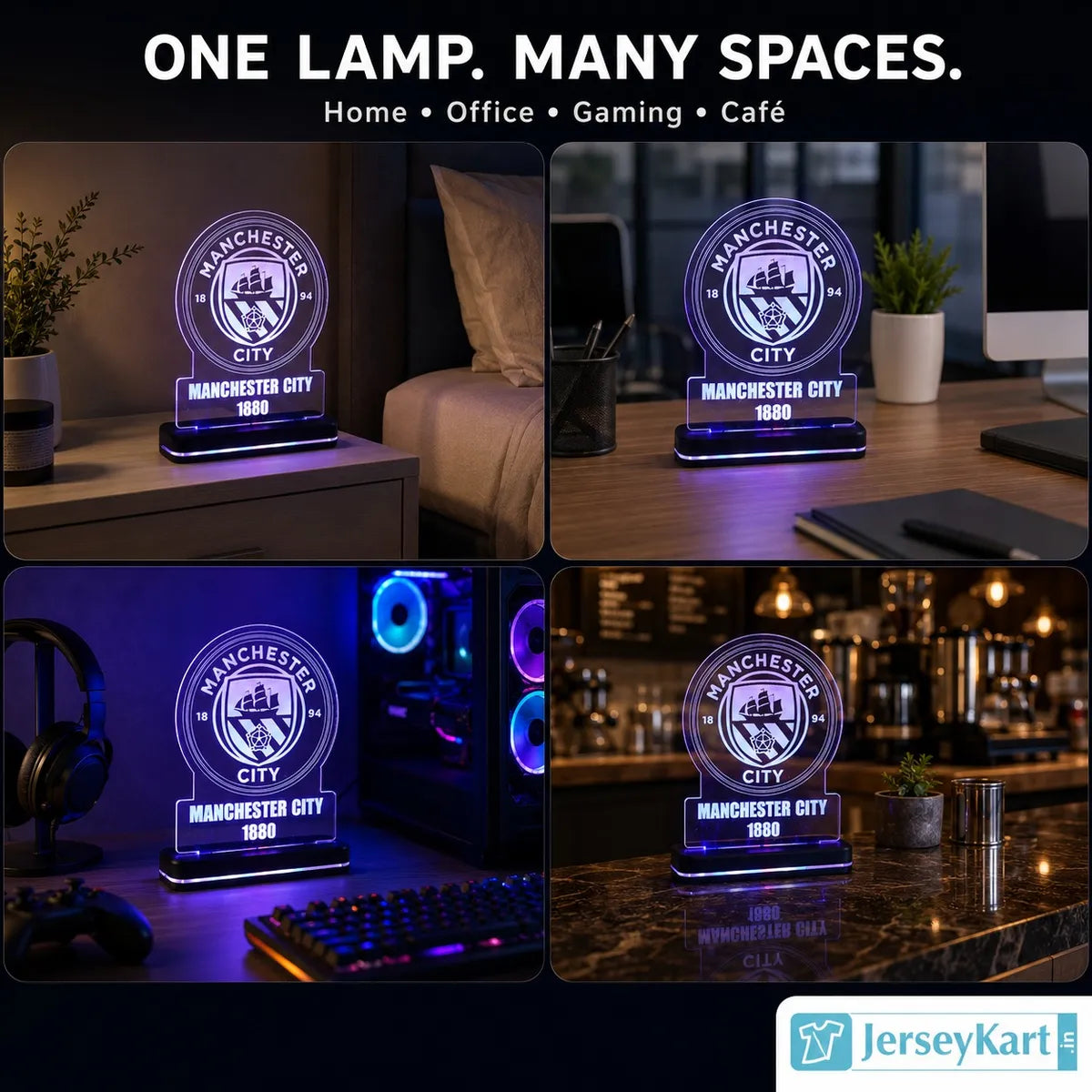 MNC 1880 Football Crest LED Acrylic Table Lamp