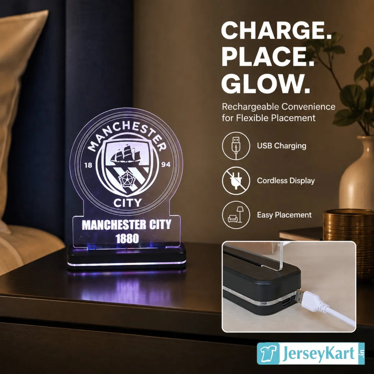 MNC 1880 Football Crest LED Acrylic Table Lamp