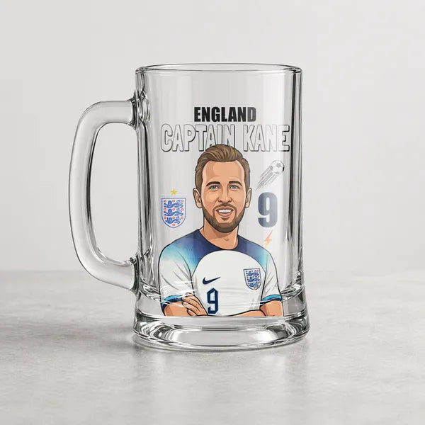 Harry Kane Edition Glass Mug | Sports Gift for Soccer Lovers