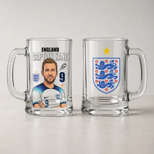 Harry Kane Edition Glass Mug | Sports Gift for Soccer Lovers