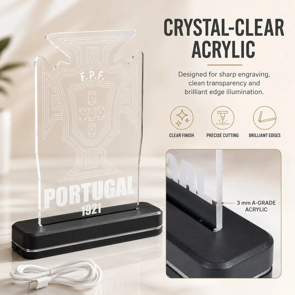 POR 1921 Football Crest LED Acrylic Table Lamp