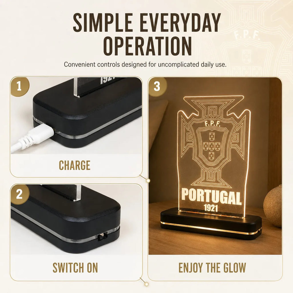 POR 1921 Football Crest LED Acrylic Table Lamp