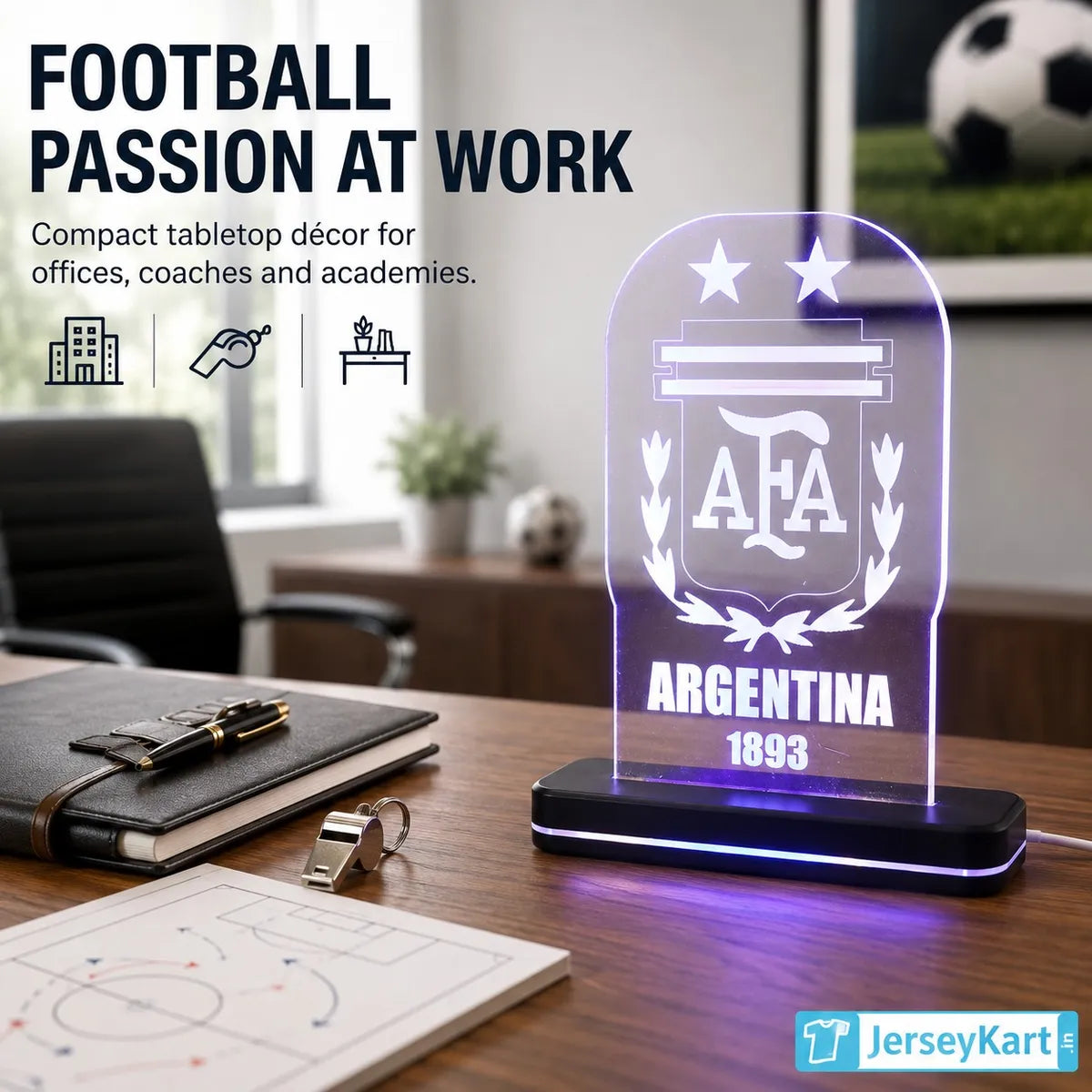 ARG 1893 Football Crest LED Acrylic Table Lamp