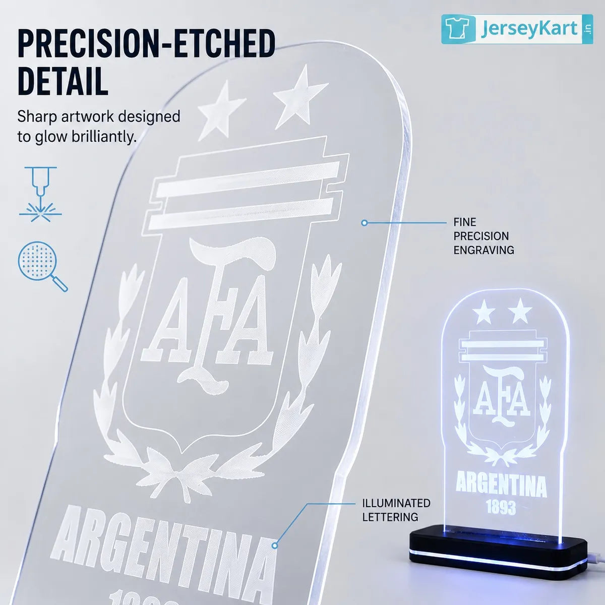 ARG 1893 Football Crest LED Acrylic Table Lamp