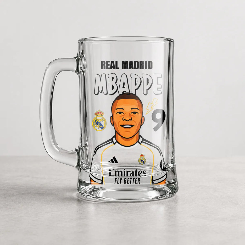 Mbappe Edition Glass Mug | Sports Gift for Soccer Lovers