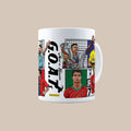 Messi vs Ronaldo GOAT Football Moments 3D Doodle Art Mug