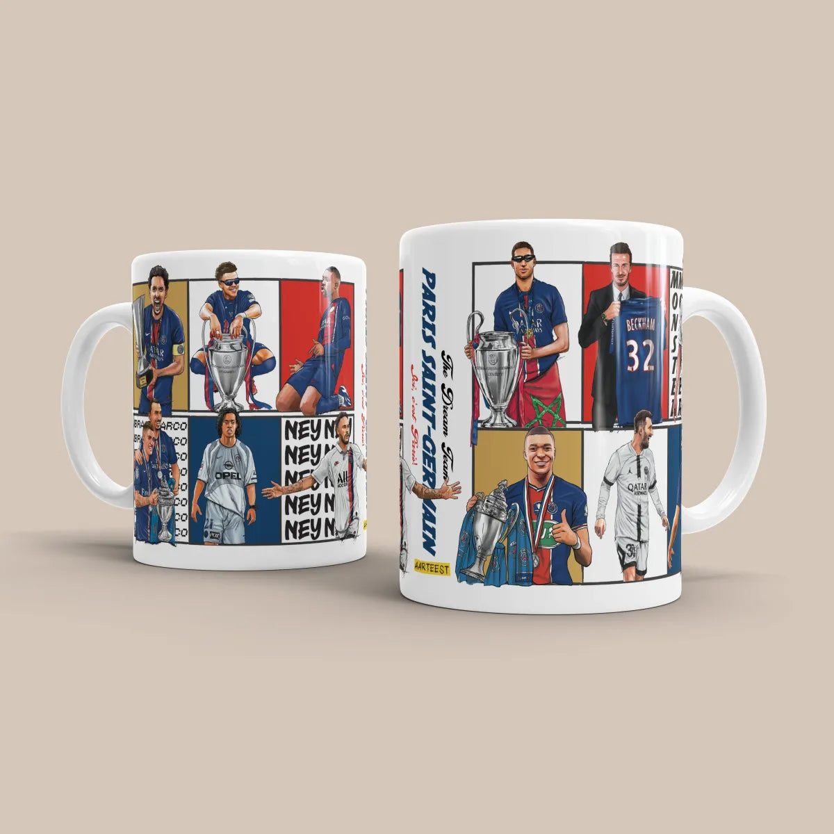 PSG Dream Team 3D Doodle Art Mug