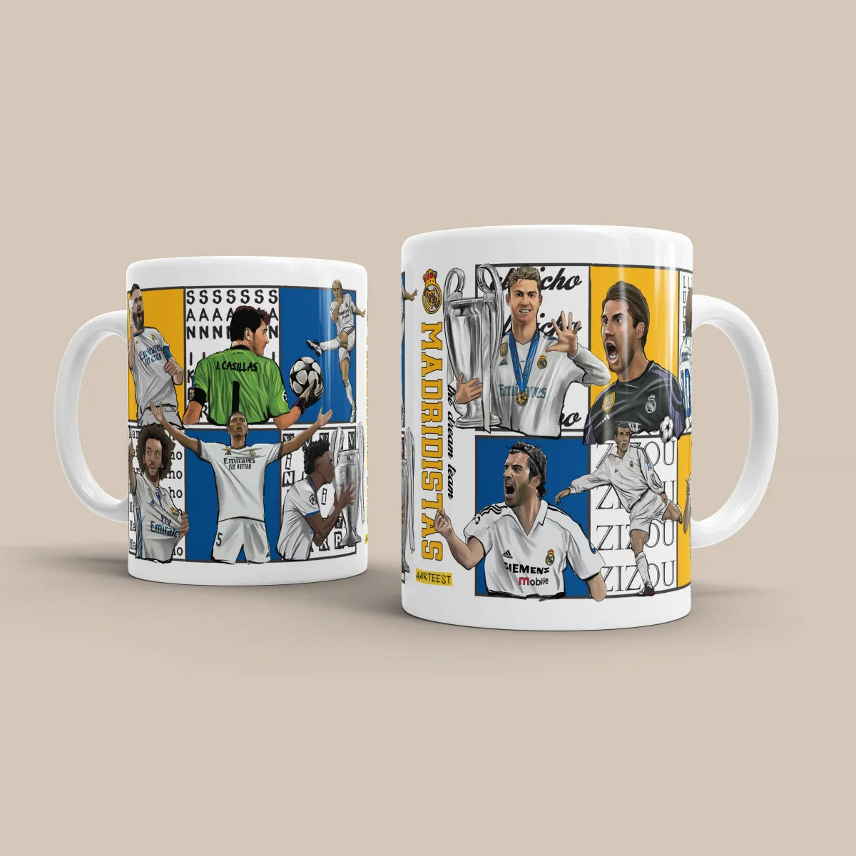 RMA FC Dream Team Legends 3D Doodle Art Mug