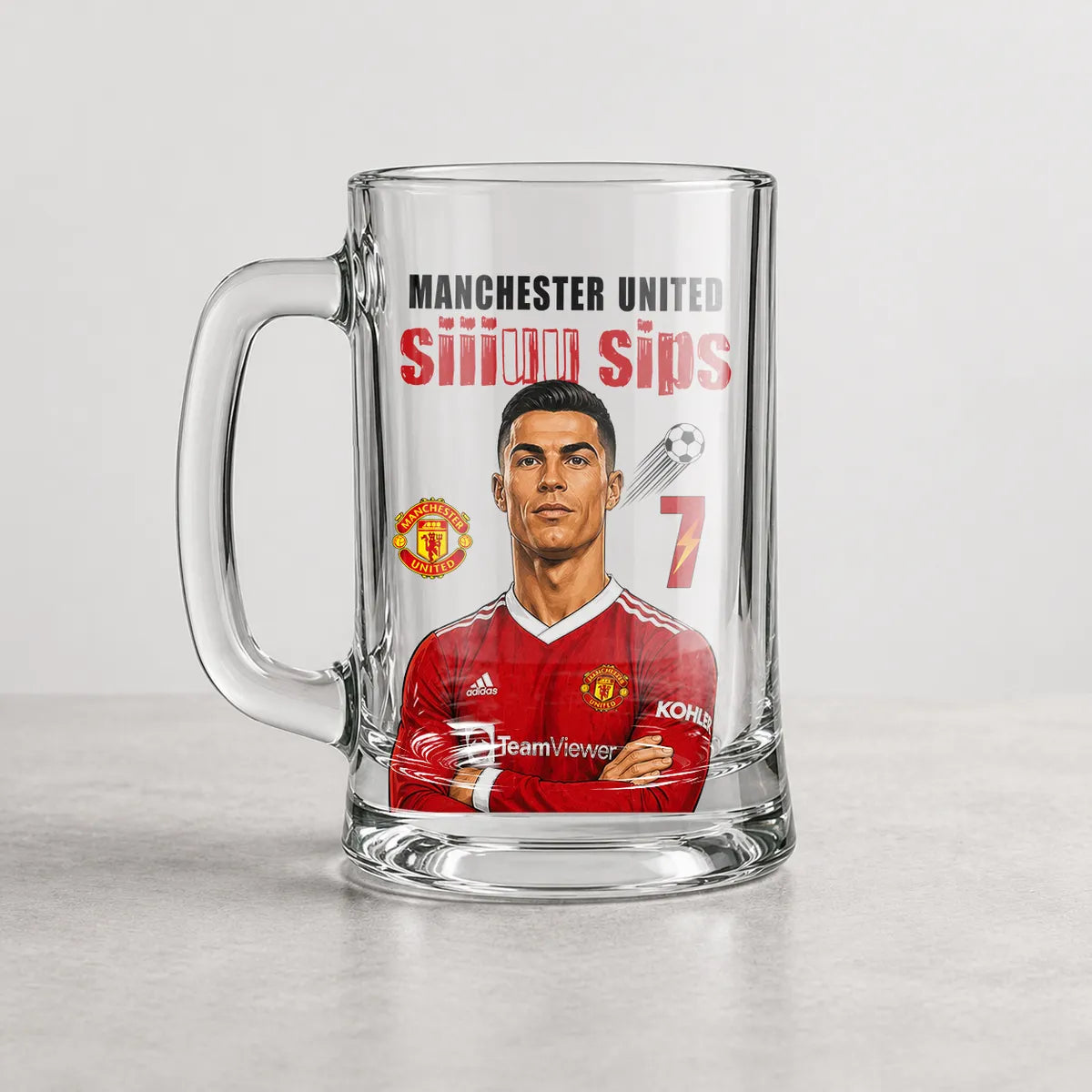Ronaldo Edition Glass Mug | Sports Gift for Soccer Lovers