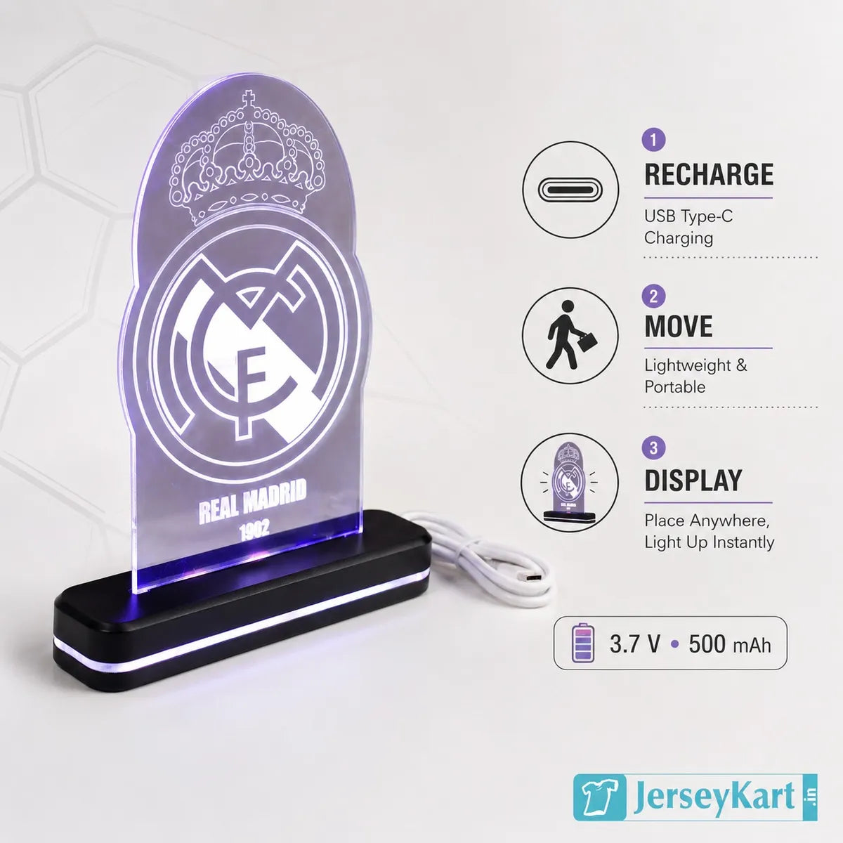 RMA LED Football Crest LED Acrylic Table Lamp