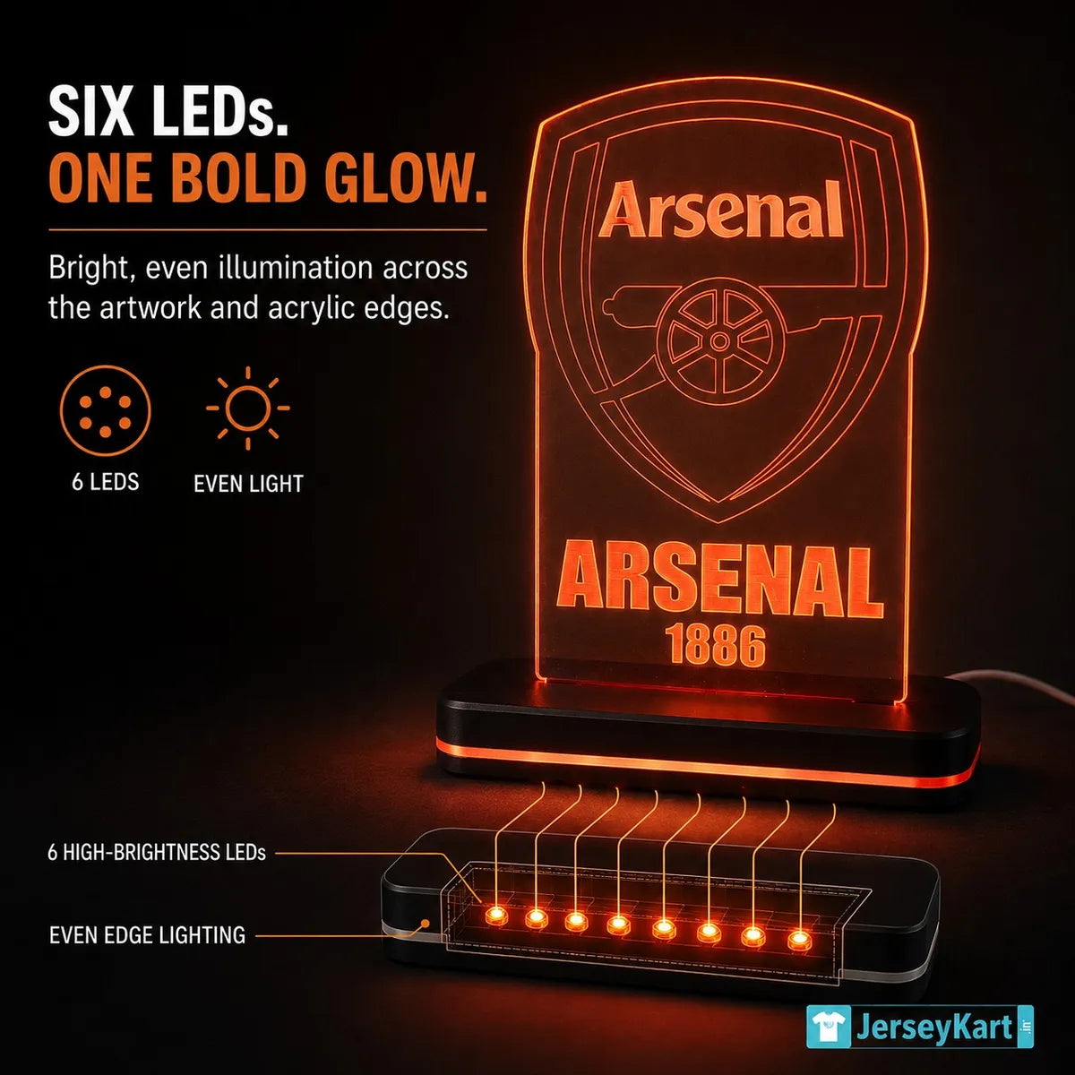 ARS 1886 Football Crest LED Acrylic Table Lamp