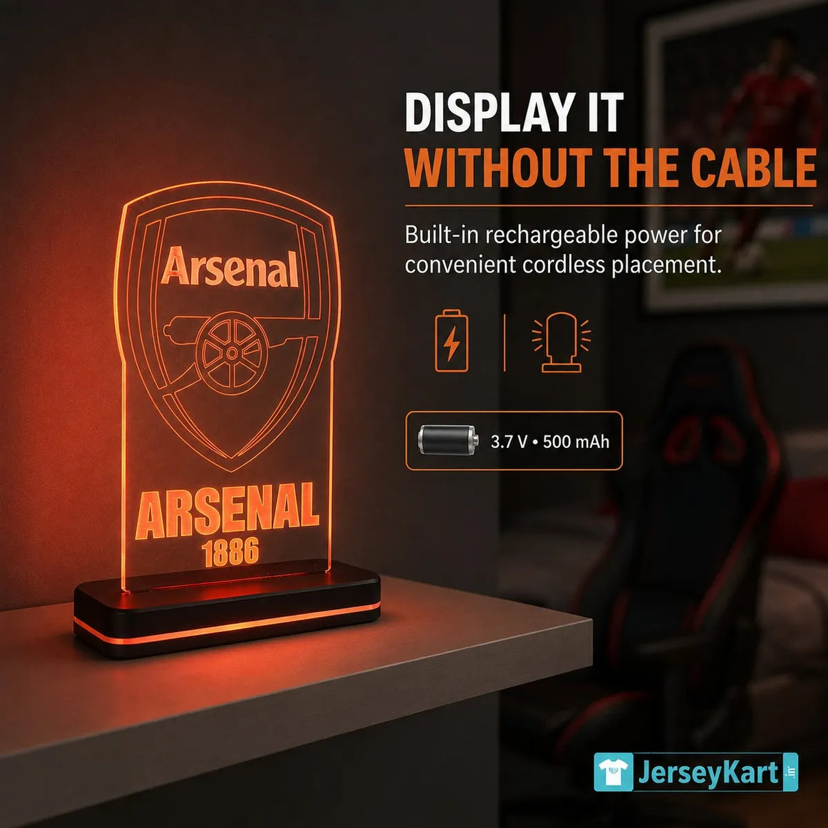 ARS 1886 Football Crest LED Acrylic Table Lamp