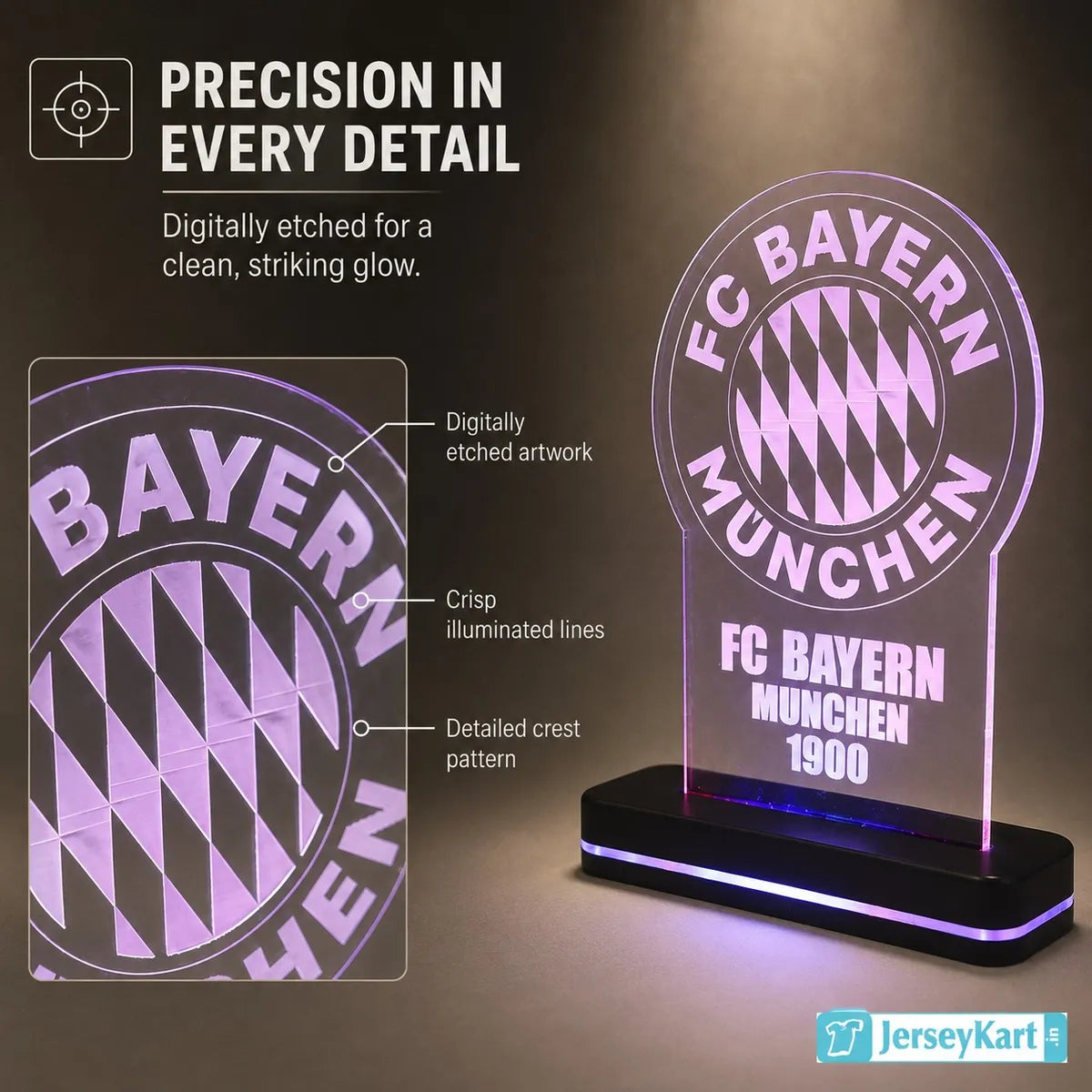 BYRN 1900 Football Crest LED Acrylic Table Lamp