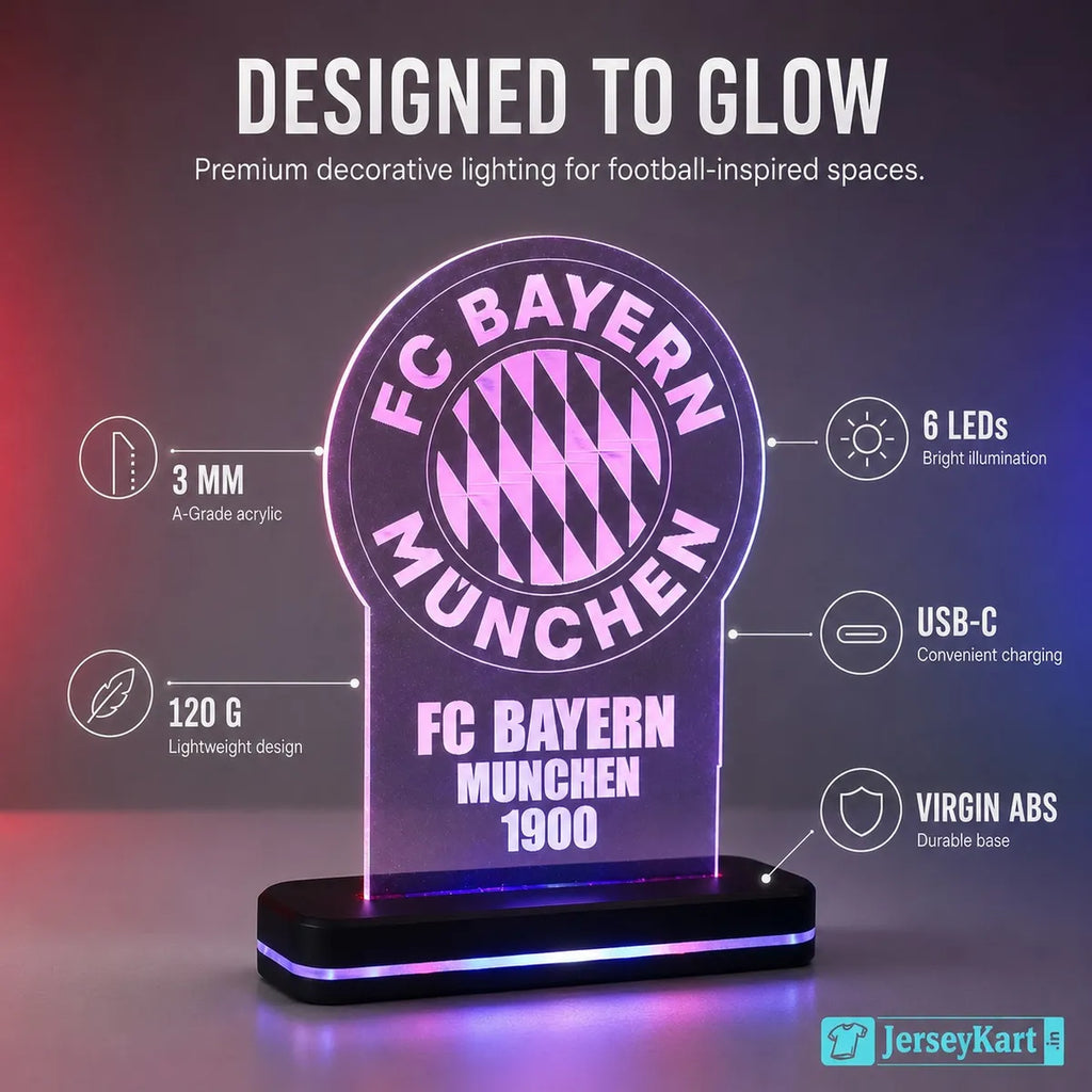 BYRN 1900 Football Crest LED Acrylic Table Lamp