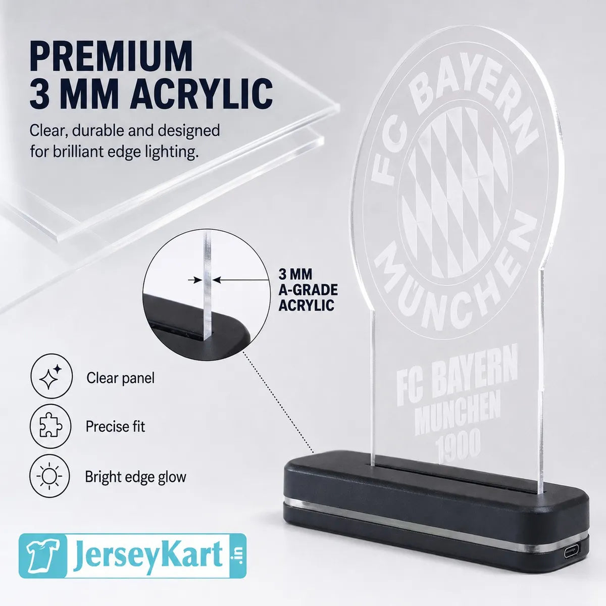 BYRN 1900 Football Crest LED Acrylic Table Lamp