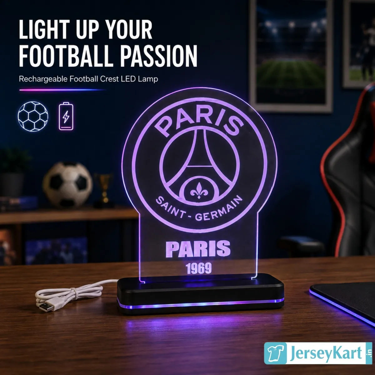 PRS 1969 Football Crest LED Acrylic Lamp