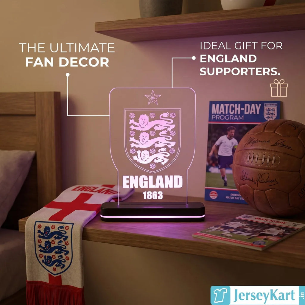 ENG 1863 Three Lions Football Crest LED Acrylic Table Lamp