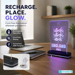 ENG 1863 Three Lions Football Crest LED Acrylic Table Lamp