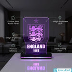 ENG 1863 Three Lions Football Crest LED Acrylic Table Lamp