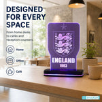 ENG 1863 Three Lions Football Crest LED Acrylic Table Lamp