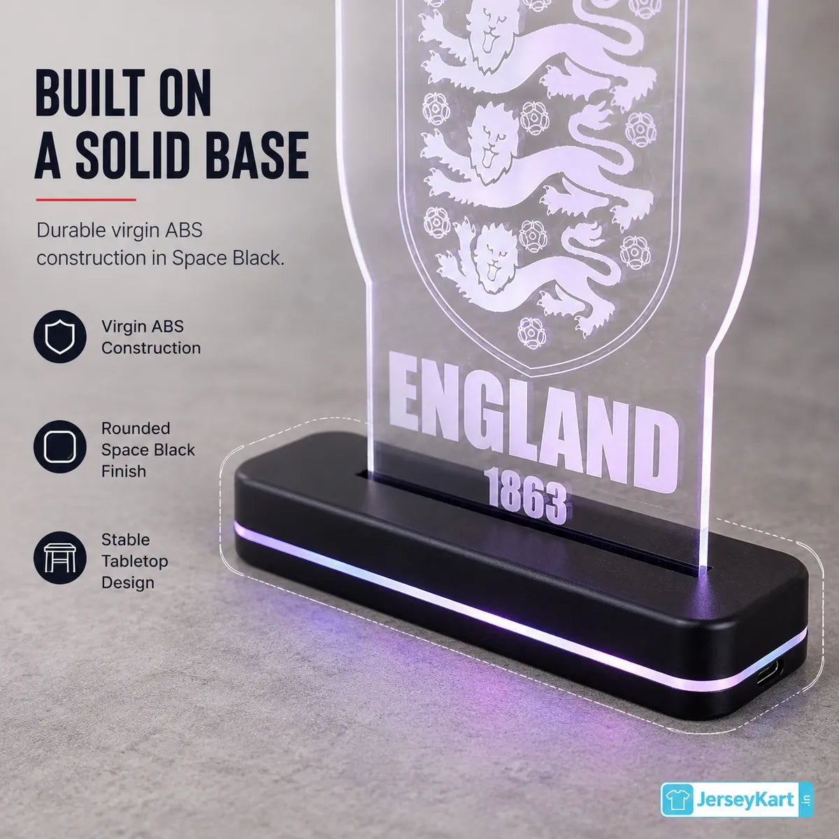 ENG 1863 Three Lions Football Crest LED Acrylic Table Lamp
