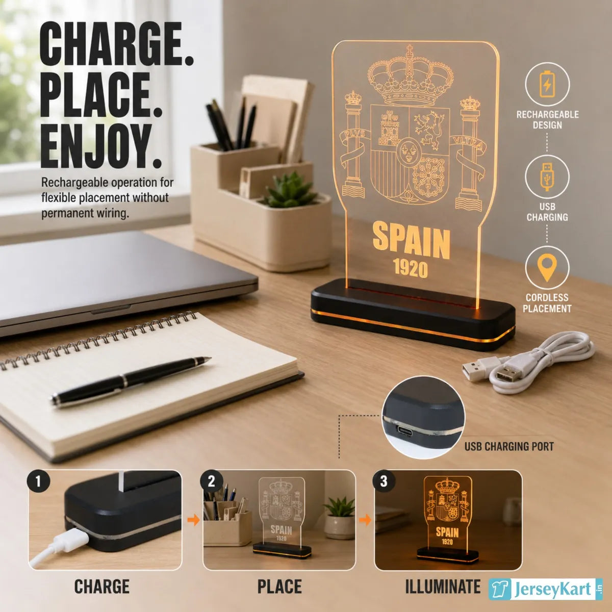SPN 1920 Football Fan LED Desk Lamp