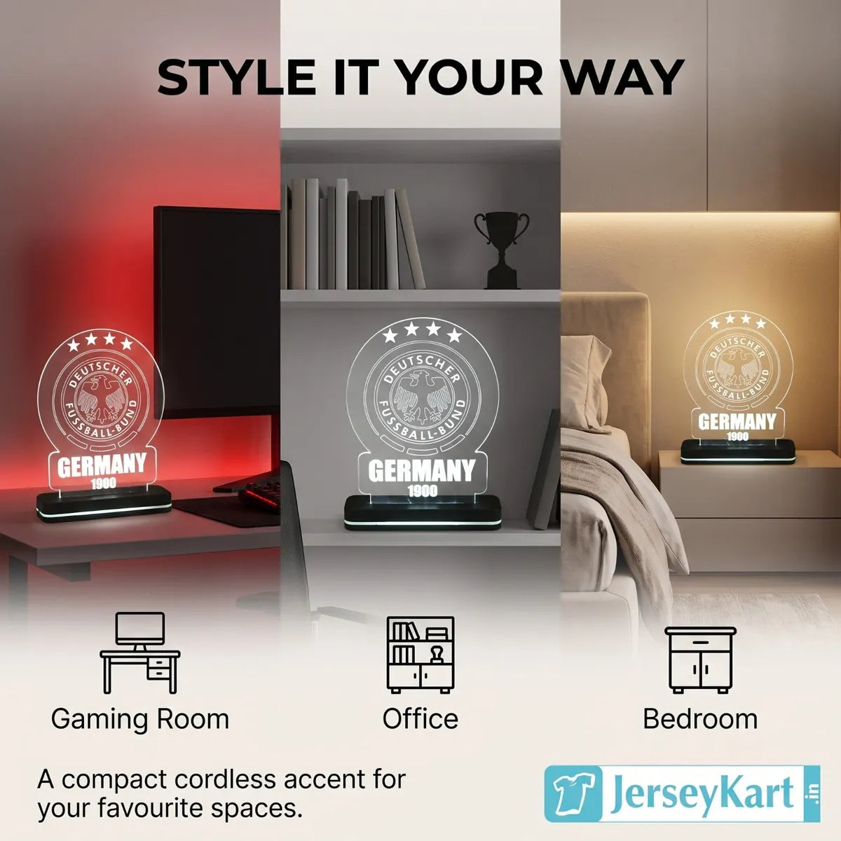GRM 1900 Football Crest LED Acrylic Table Lamp